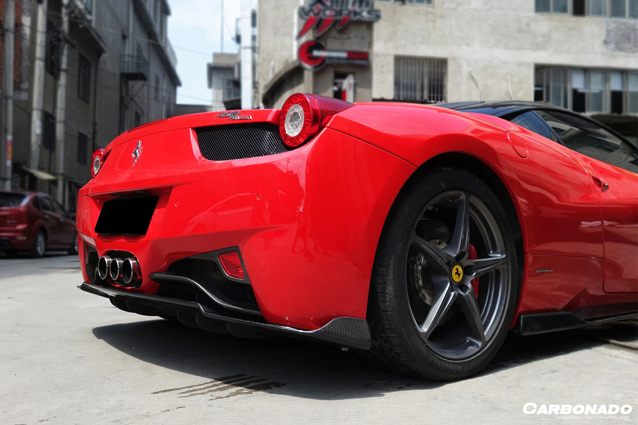2010-2015 Ferrari 458 Coupe & Spider AV Style Carbon Fiber Rear Diffuser Lip