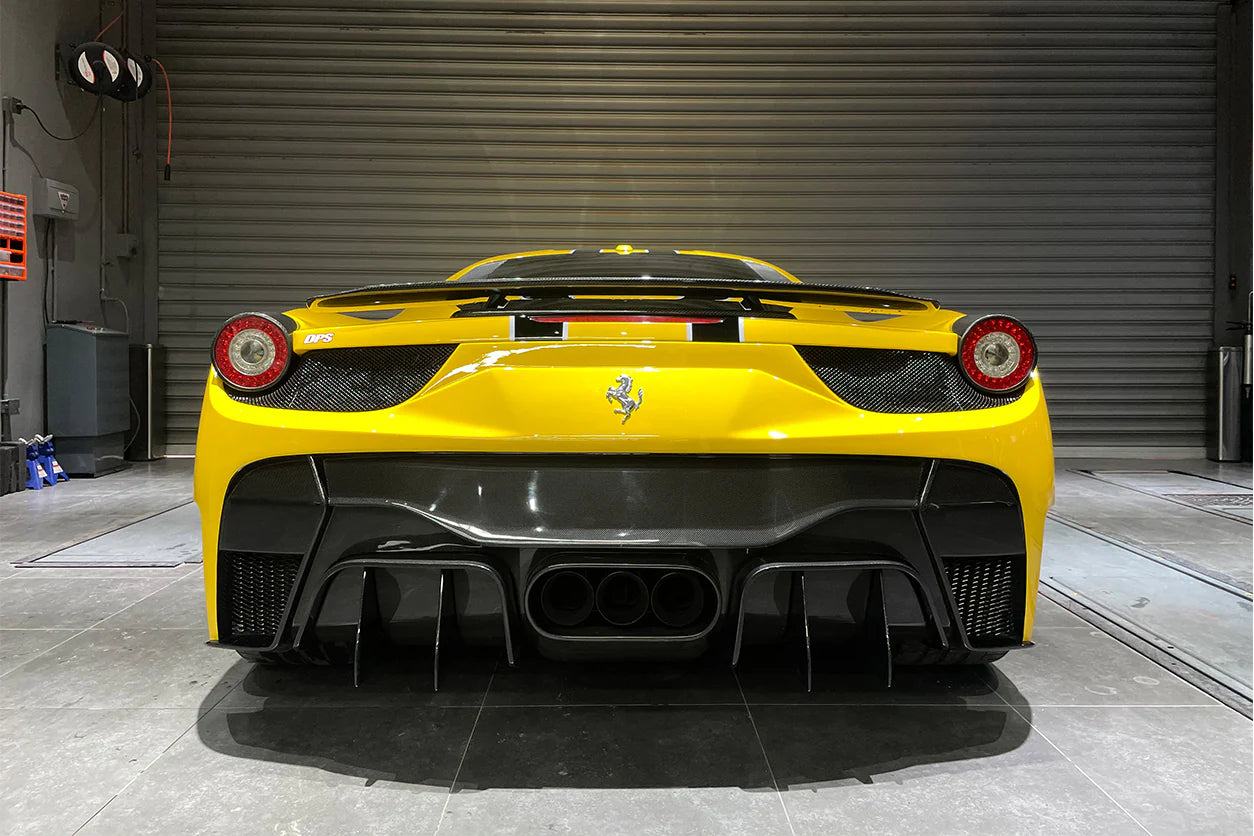 2010-2015 Ferrari 458 Italia & Spider VRS Style Rear Bumper With Tips