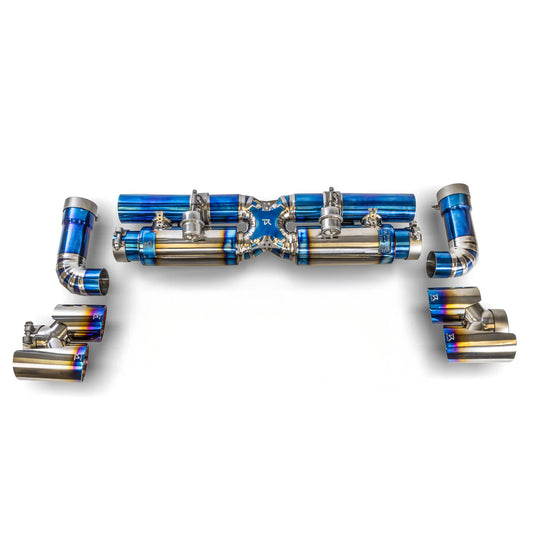 Ryft Porsche (991) 911 Turbo Titanium Performance Exhaust w/ Blue Titanium Tips