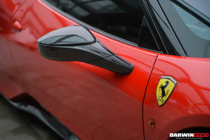 2010-2015 Ferrari 458 Coupe & Spider & Speciale Dry Carbon Fiber Mirror Housing Repalcement