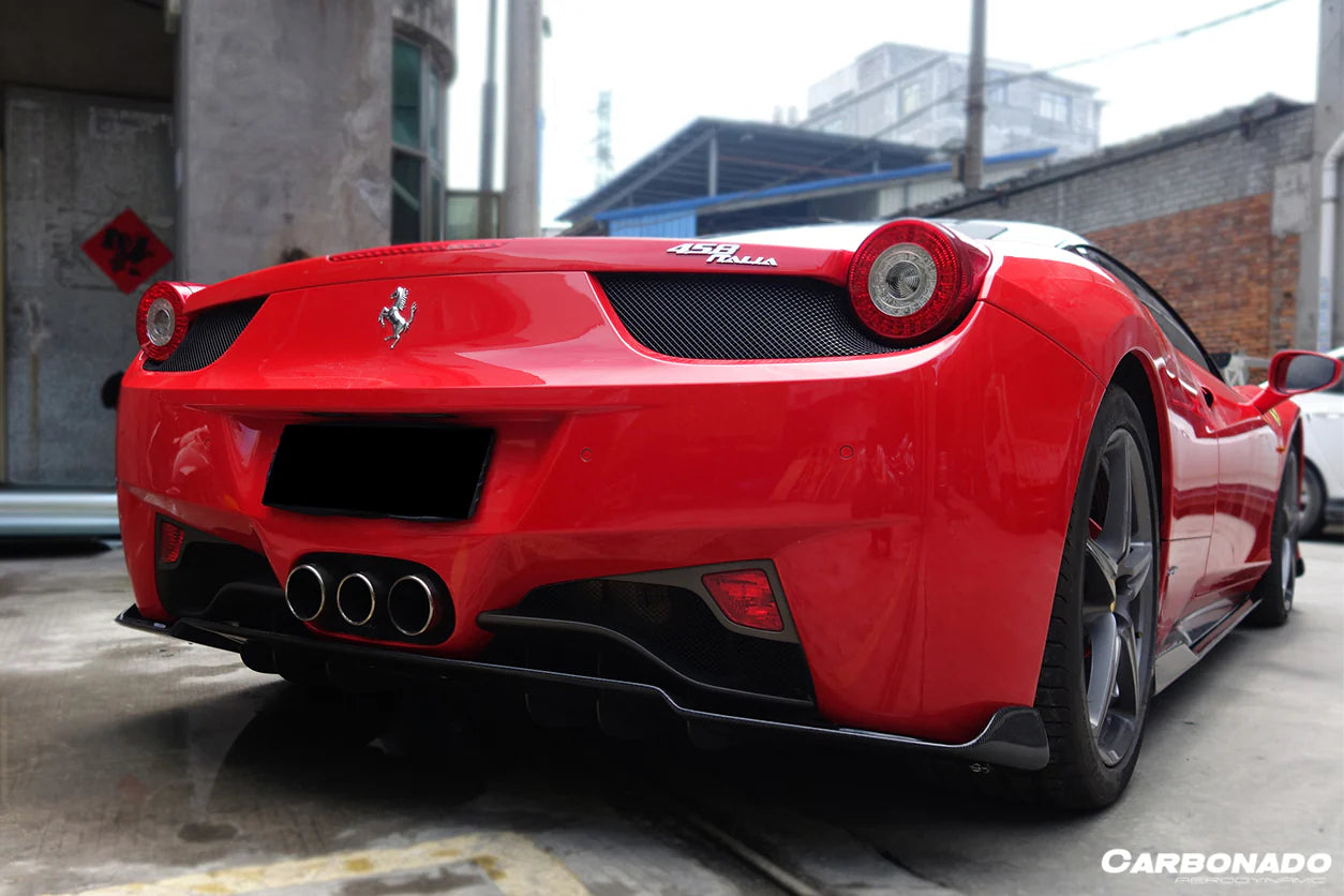 2010-2015 Ferrari 458 Coupe & Spider AV Style Carbon Fiber Rear Diffuser Lip