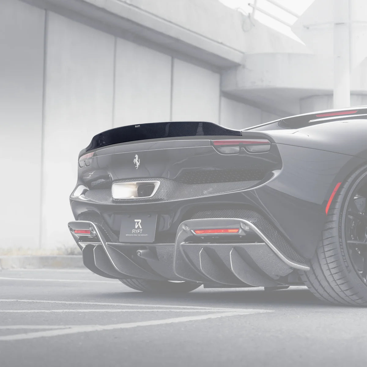 Ryft Ferrari 296 GTB Carbon Fiber Rear Ducktail Integrated Spoiler