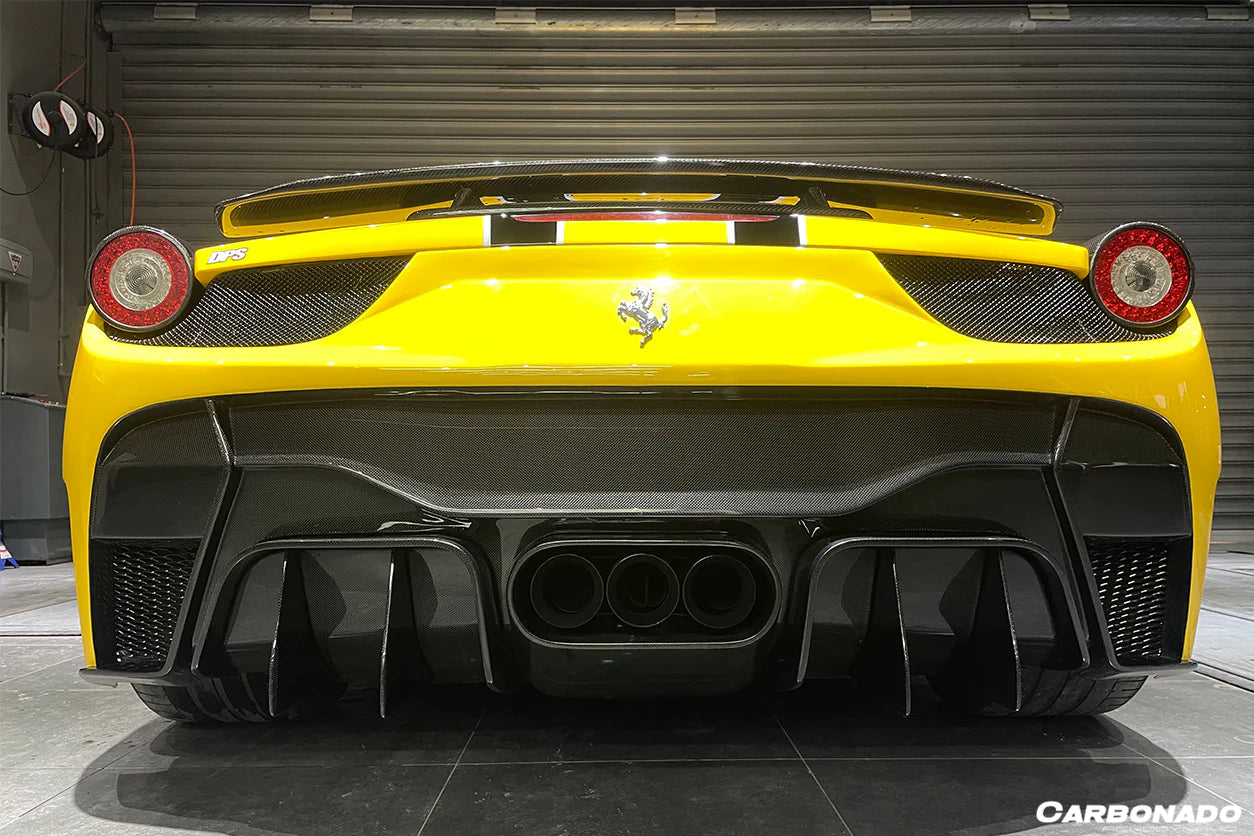 2010-2015 Ferrari 458 Italia & Spider VRS Style Rear Bumper With Tips