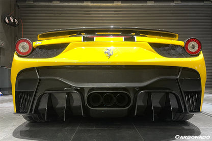 2010-2015 Ferrari 458 Italia & Spider VRS Style Rear Bumper With Tips